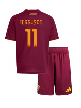 AS Roma Evan Ferguson #11 Replika Hemmakläder Barn 2025-26 Kortärmad (+ byxor)